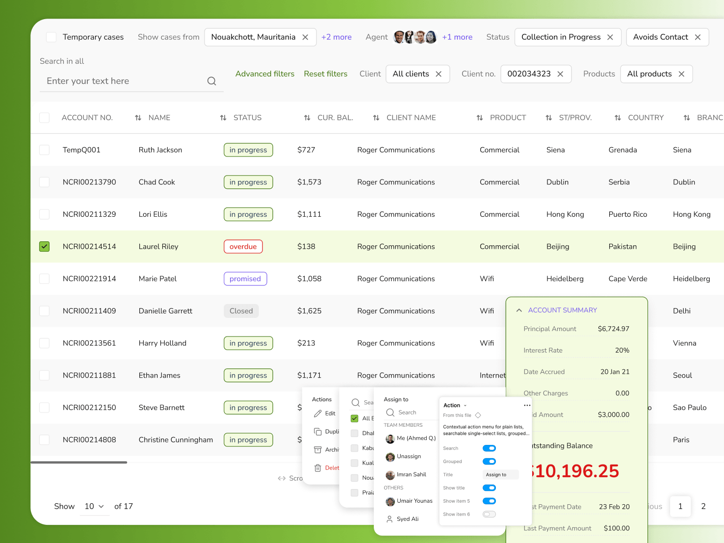 NCRI debt collection platform. product preview