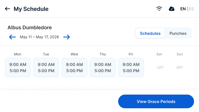 Schedule: a worker can check the week without asking a manager.