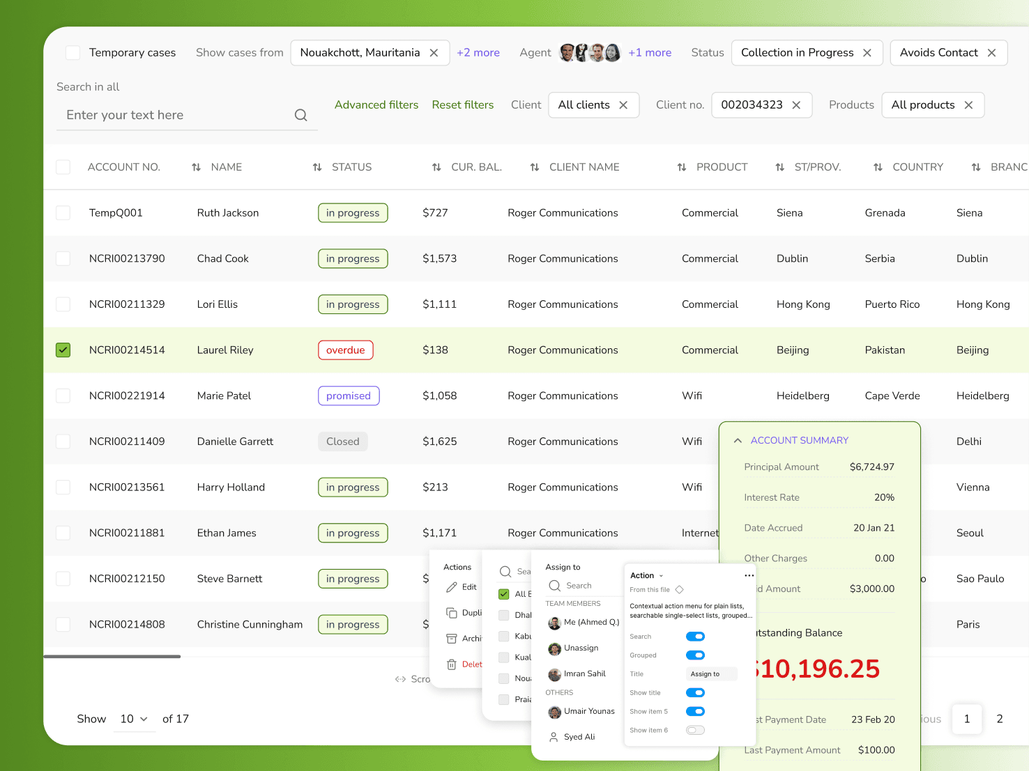 NCRI debt collection platform. product preview